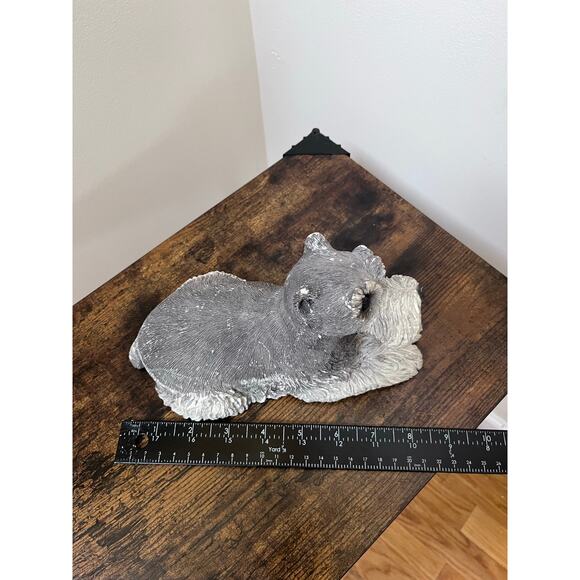 Vintage 1982 Small Sandicast Schnauzer Dog Sculpture, Laying - Picture 8 of 13